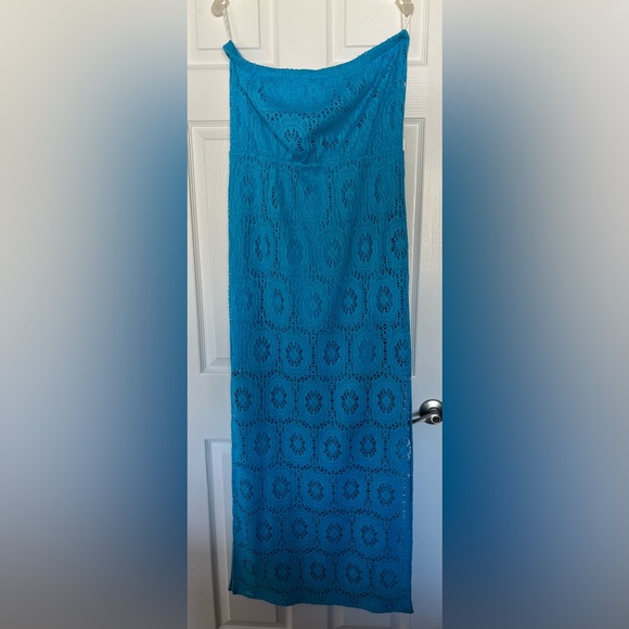 Lilly Pulitzer Emmett Maxi Dress in Ariel Blue King Street Lace. Sz L MSRP $198 - Picture 2 of 5